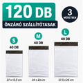 120db önzáró szállítótasak 3 méretben csomagfeladáshoz (kicsi, közepes és nagy méret vegyesen)