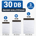 30db önzáró szállítótasak 3 méretben csomagfeladáshoz (kicsi, közepes és nagy méret vegyesen)