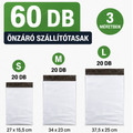 60db önzáró szállítótasak 3 méretben csomagfeladáshoz (kicsi, közepes és nagy méret vegyesen)